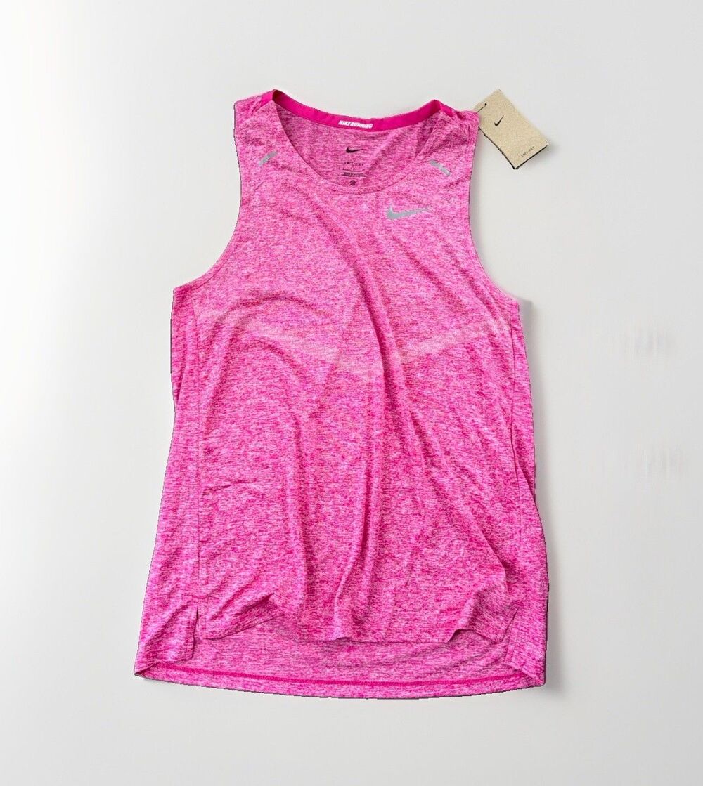 Nike Running Tank Top Mens Size S Small Pink Heather Dri-FIT Muscle Shirt NWT